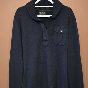 J. Crew Dark Blue Sweater with Shawl Collar